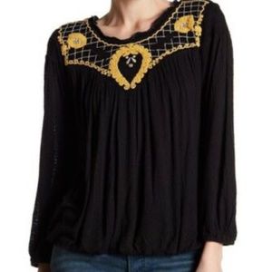 free people begonia embroidered top new boho